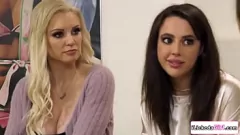 Play Brunette Babe Joins Lesbian MILF Couple for Raunchy Threesome