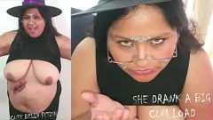 Abspielen Halloween Belly Stuff: Big-toppte Miss Latin Rain Swallows Sperma